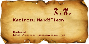 Kazinczy Napóleon névjegykártya